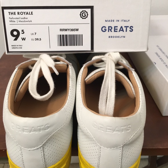 Great Brooklyn The Royals Perforated leather white/Meadowlark made in Italy - Picture 2 of 14